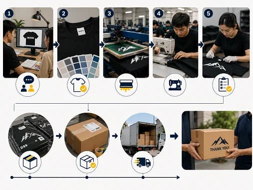 Berapa Lama Produksi Kaos Konveksi? Timeline dari Desain sampai Kirim — Produksi kaos konveksi umumnya membutuhkan sekitar 14–21 hari kerja setelah desain disetujui dan DP masuk. Timeline b…